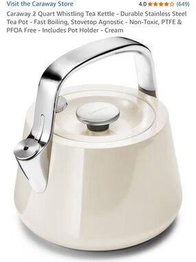 Caraway Cream Stovetop Whistling Tea Kettle